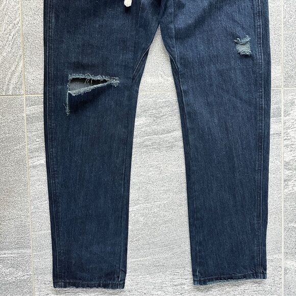 NWT Free People x One Teaspoon Navy/Fox Black Shabbies Drawstring Denim Jogger S - Picture 6 of 16